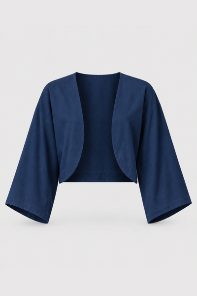 RYÚ Kimono-Sleeve Cropped Bolero Jacket - Midnight Blue – Finix