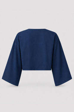 RYÚ Kimono-Sleeve Cropped Bolero Jacket - Midnight Blue