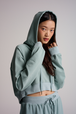 Rise Cropped Hoodie - Sage Green