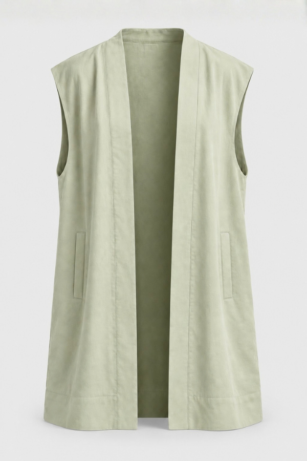 ARIAKE Sleeveless Knee-length Jacket - Sea Sage