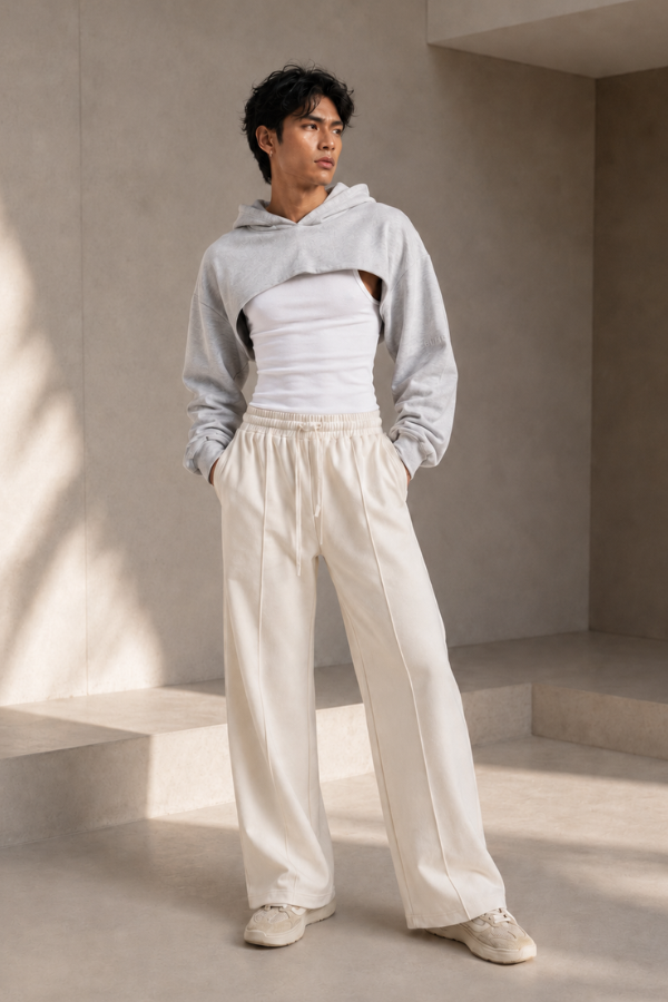 ARI Super Cropped Hoodie - Heather Grey