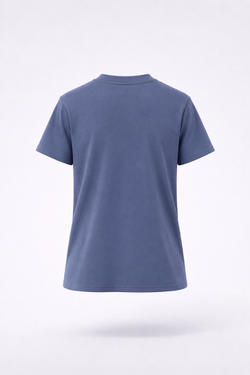 Finix Juban V-neck T-shirt in Shadow Blue – back view