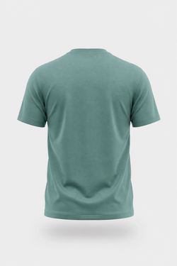Finix Genesis Core Tee in Aventurine Green – back view, in bamboo fabric t-shirt.