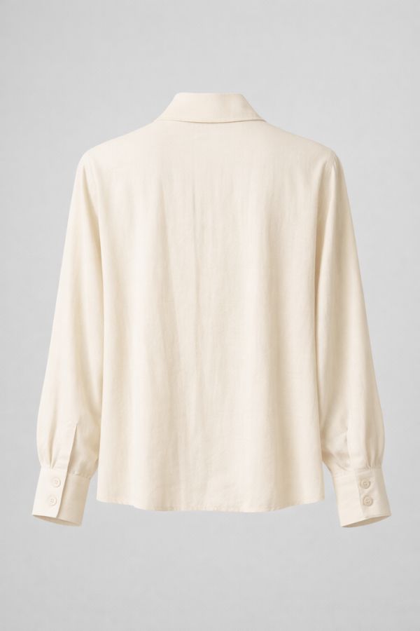 RYÚ Drop-V Seamless Collar Shirt - Oat White