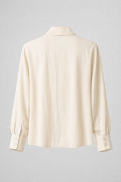 RYÚ Drop-V Seamless Collar Shirt - Oat White