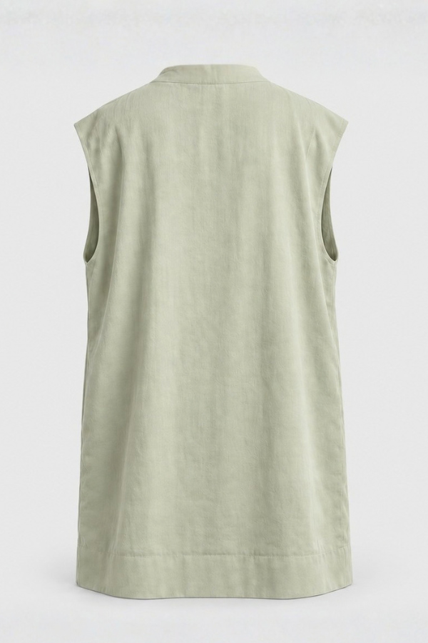 ARIAKE Sleeveless Knee-length Jacket - Sea Sage