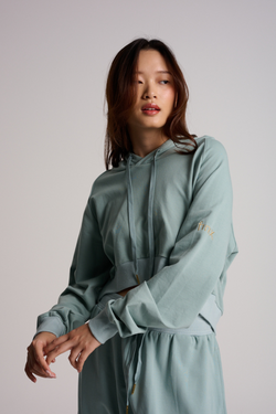 Rise Cropped Hoodie - Sage Green