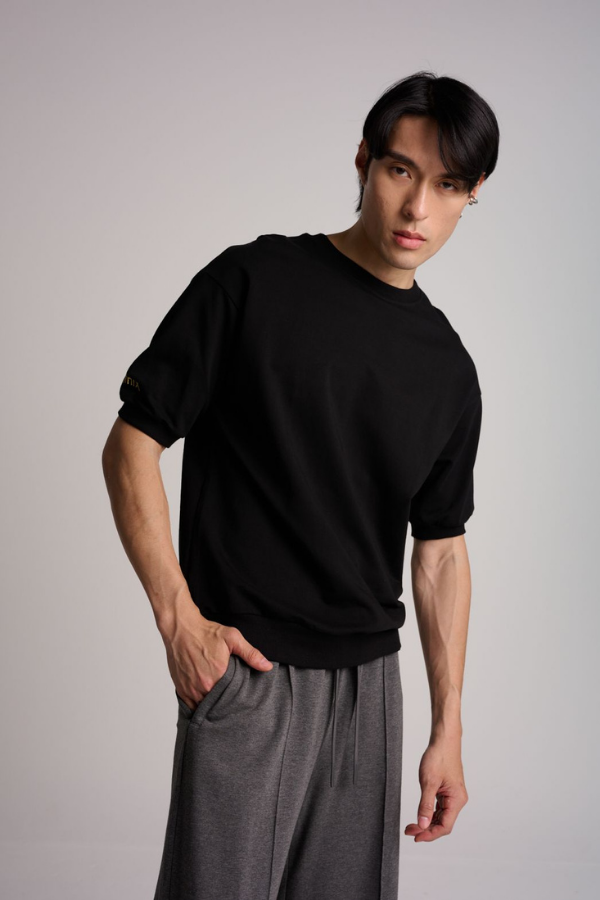 The Perfect Oversized Sweatshirt Tee -  Black