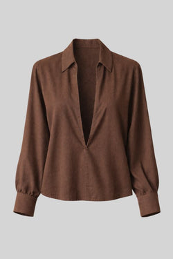 RYÚ Drop-V Seamless Collar Shirt - Espresso