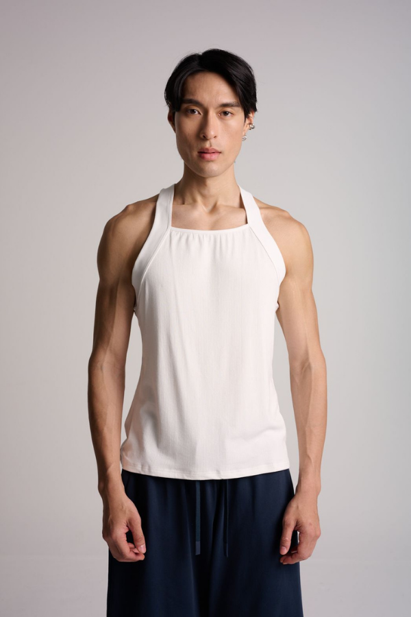 Ribbed Empowered Tank - White