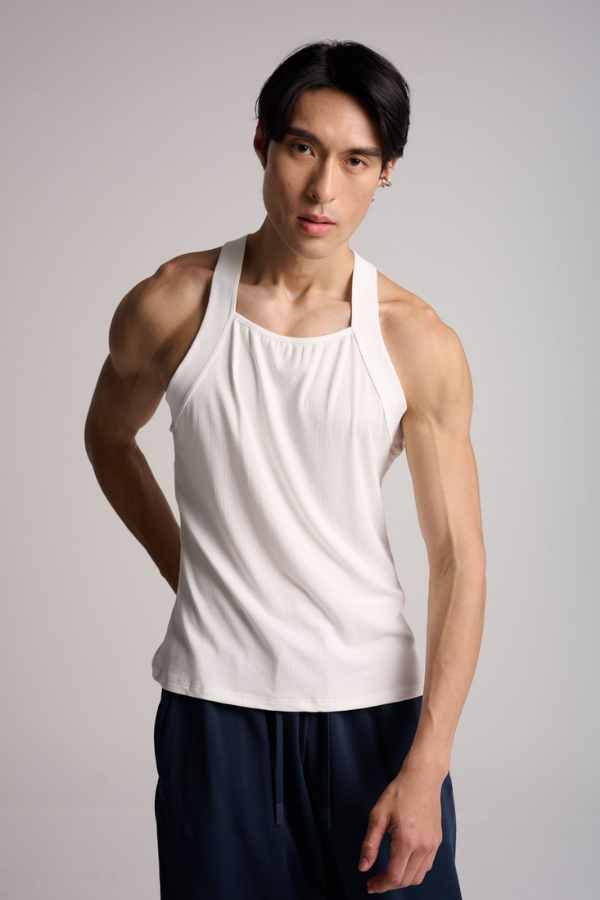 Ribbed Empowered Tank - White