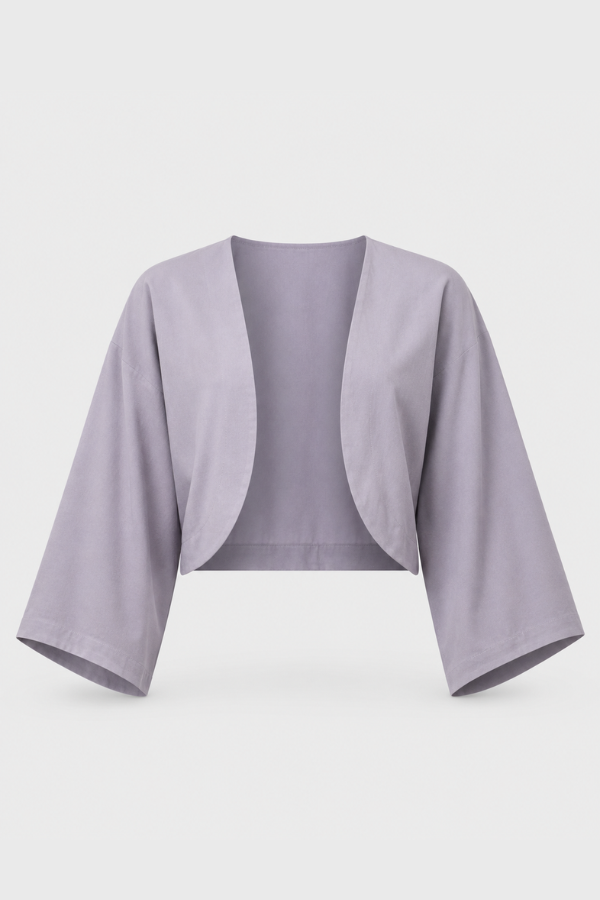 RYÚ Kimono-Sleeve Cropped Bolero Jacket - Ash Lilac