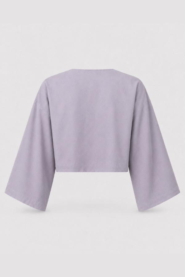 RYÚ Kimono-Sleeve Cropped Bolero Jacket - Ash Lilac