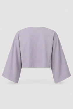 RYÚ Kimono-Sleeve Cropped Bolero Jacket - Ash Lilac