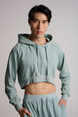 Rise Cropped Hoodie - Sage Green