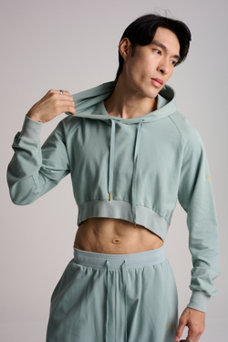 Rise Cropped Hoodie - Sage Green