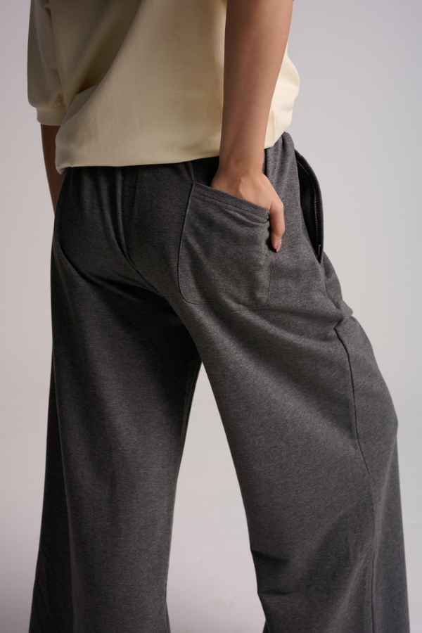 【WONDER WONDER】incision pocket pintuck 2way wide jogger PT Wanderlust Wide Leg Pintuck Joggers - Melange Grey – Finix Wear