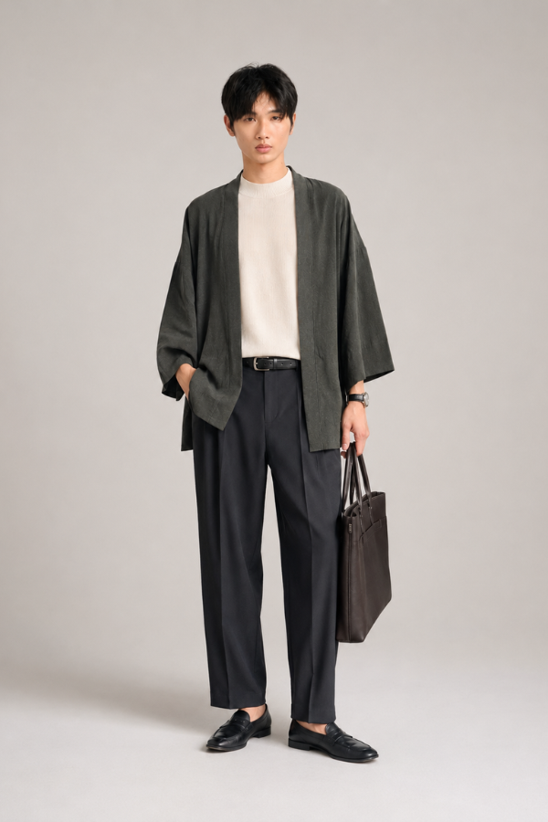 FREEDOM Noragi Jacket (100% TENCEL™ linen) - Anthracite Grey