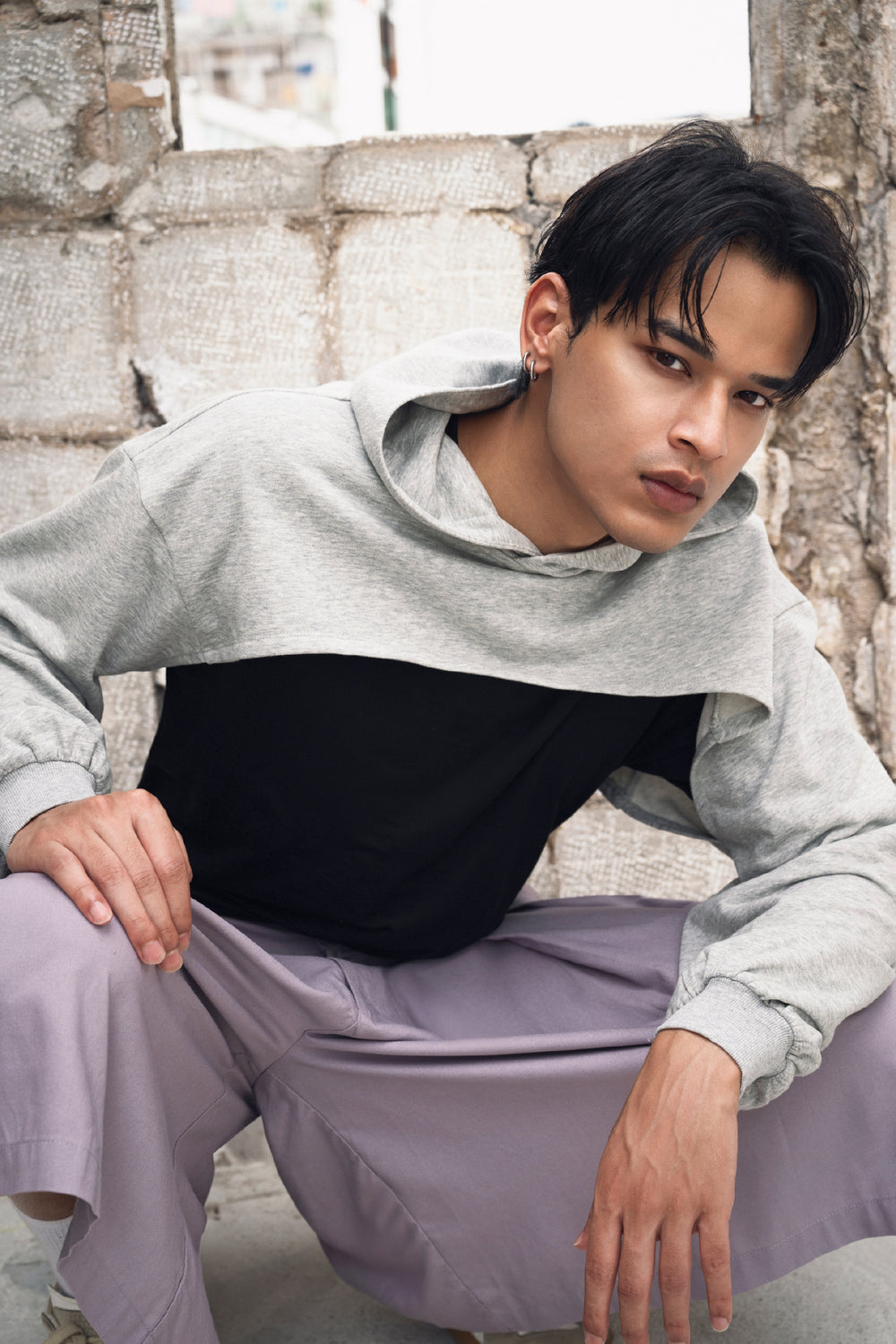 ARI Super Cropped Hoodie - Heather Grey