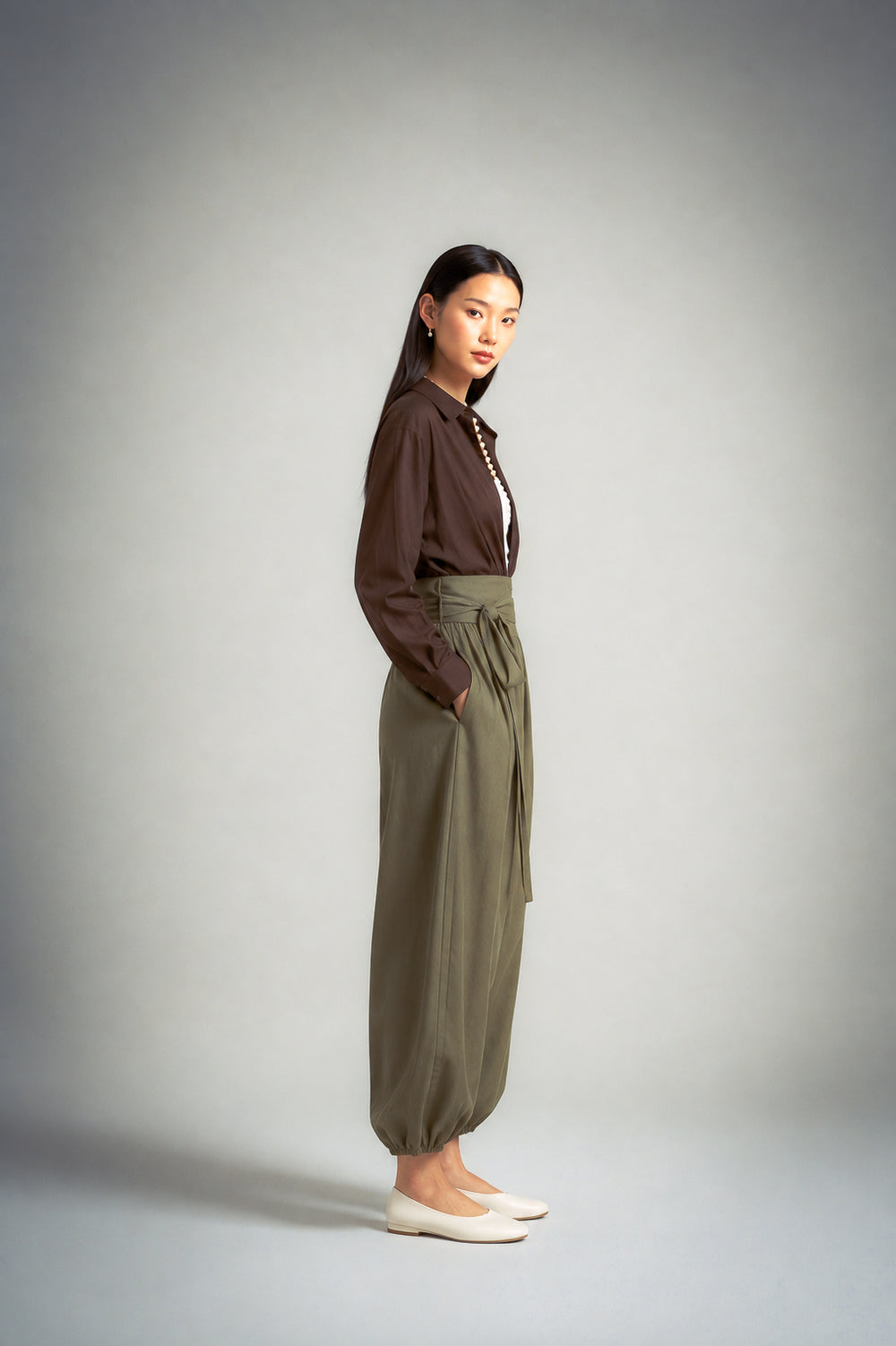RYÚ Drop-V Seamless Collar Shirt - Espresso