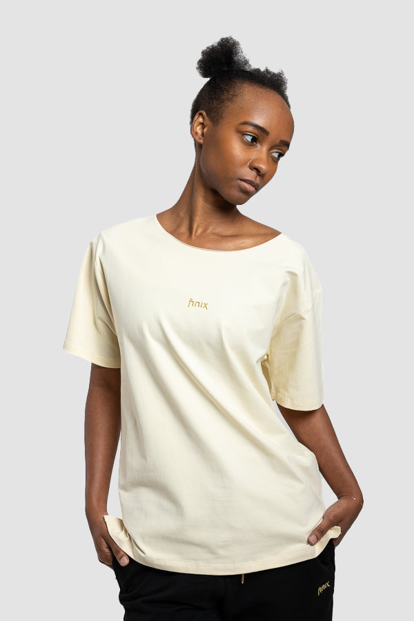 Freedom Oversized Raw Neck Tee - Tagua White – Finix