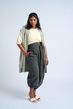 ARIAKE Sleeveless Knee-length Jacket - Sea Sage